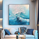 Ocean Wave Art Framed large modern ocean painting Acrylic For Living room