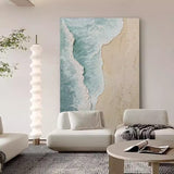 Seaside Painting Acrylic Large Modern Beach Art Framed Beach Themed Paintings