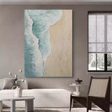 Seaside Painting Acrylic Large Modern Beach Art Framed Beach Themed Paintings