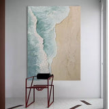 Seaside Painting Acrylic Large Modern Beach Art Framed Beach Themed Paintings