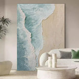 Seaside Painting Acrylic Large Modern Beach Art Framed Beach Themed Paintings