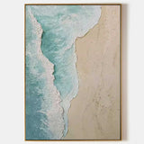 Seaside Painting Acrylic Large Modern Beach Art Framed Beach Themed Paintings