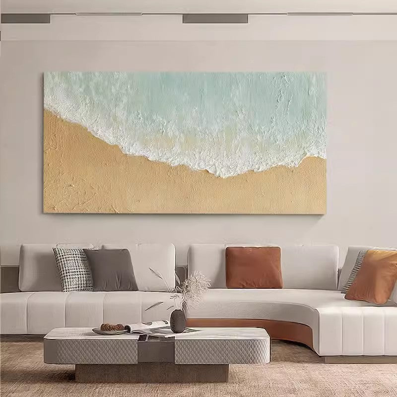 Large Beach Wall Art Acrylic Oversize Abstract Beach Acrylic Painting For Living room