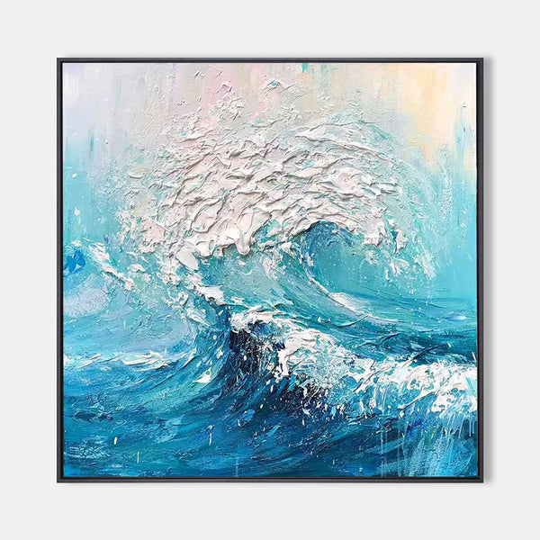 Ocean Wave Art Framed large modern ocean painting Acrylic For Living room